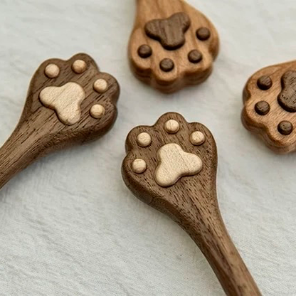 Handcrafted Paw Spoon- Cherry Wood