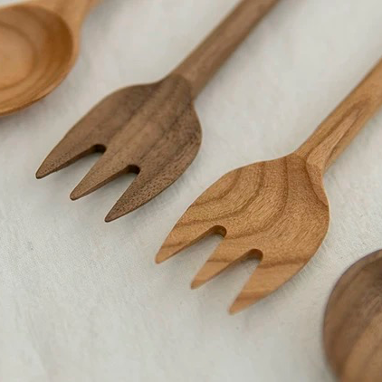 Handcrafted Paw Fork- Cherry Wood