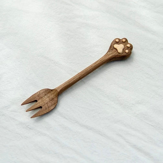 Handcrafted Paw Fork- Black Walnut Wood