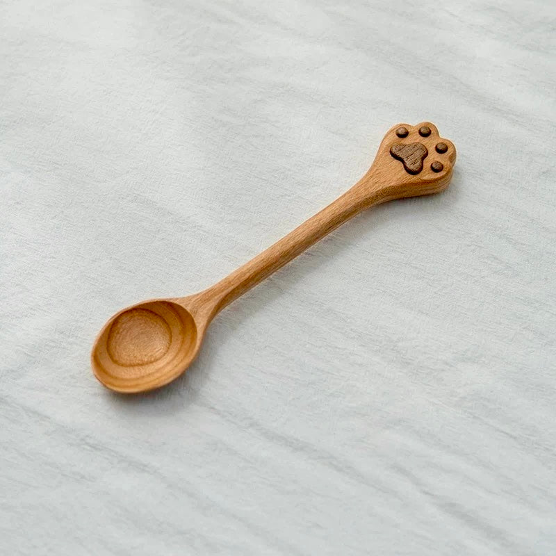 Handcrafted Paw Spoon- Cherry Wood